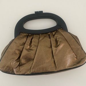 Braciano black & gold bronze small handbag